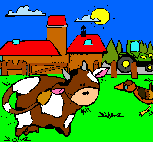 Dibujo Vaca en la granja pintado por pasiego