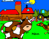 Dibujo Vaca en la granja pintado por pasiego