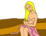 Dibujo Madre con su bebe pintado por tfguygjhygy