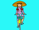 Dibujo China en bicicleta pintado por ariadna29
