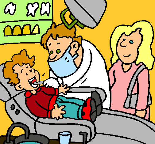 Dibujo Niño en el dentista pintado por valestart