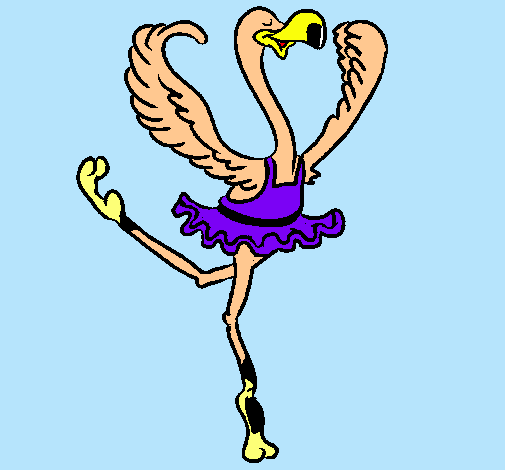 Dibujo Avestruz en ballet pintado por fantastiks
