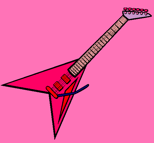 Dibujo Guitarra eléctrica II pintado por blum