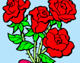 Dibujo Ramo de rosas pintado por aslin