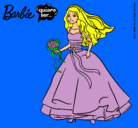 Dibujo Barbie vestida de novia pintado por zanhaoria