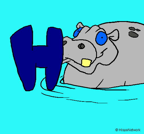 Dibujo Hipopótamo pintado por dany_miley