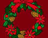 Dibujo Corona de flores navideña pintado por cnec