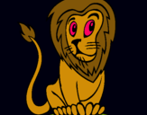 Dibujo León pintado por animal