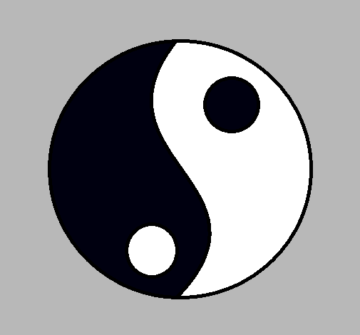 Dibujo Yin y yang pintado por blum