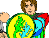 Dibujo Caballero con escudo de león pintado por matias123121