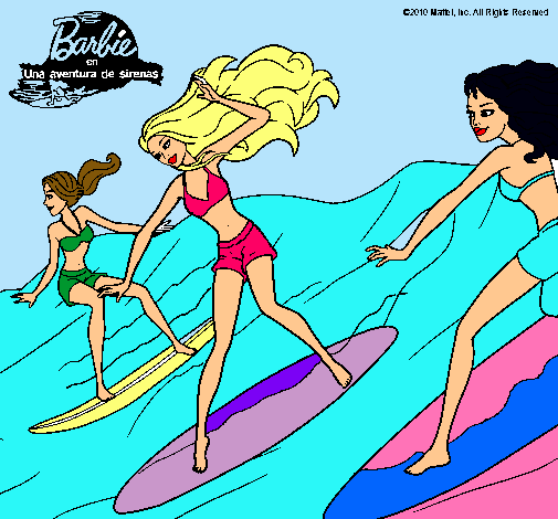 Dibujo Barbie de nuevo con sus amigas pintado por chccalita