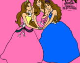 Dibujo Barbie y sus amigas princesas pintado por Tannia21