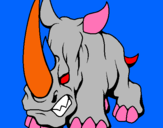 Dibujo Rinoceronte II pintado por pinkinito