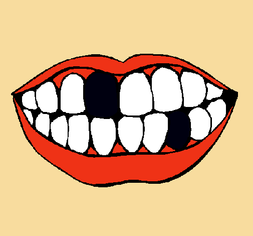Dibujo Boca y dientes pintado por Bia2000