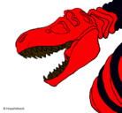 Dibujo Esqueleto tiranosaurio rex pintado por danielcerro