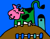 Dibujo Vaca feliz pintado por vaca