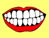 Dibujo Boca y dientes pintado por sonrie