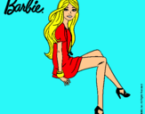 Dibujo Barbie sentada pintado por w3ssdfghjk