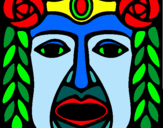 Dibujo Máscara Maya pintado por CHUMANEL