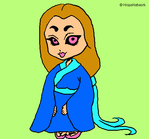 Dibujo Princesa con kimono pintado por Javiera123