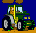 Dibujo Tractor en funcionamiento pintado por 224199422419