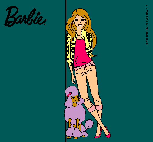 Barbie con cazadora de cuadros