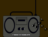 Dibujo Radio cassette 2 pintado por blum