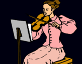 Dibujo Dama violinista pintado por santaisa
