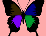 Dibujo Mariposa con alas negras pintado por aldana2007