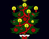 Dibujo Árbol de navidad con velas pintado por 060744