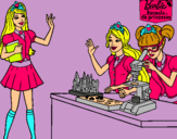 Dibujo Barbie en el laboratio pintado por imagen