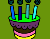 Dibujo Tarta con velas pintado por happybirthda