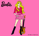 Dibujo Barbie rockera pintado por linda_barbie