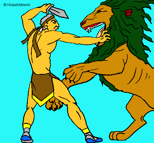 Gladiador contra león