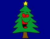 Dibujo árbol navidad pintado por ww90