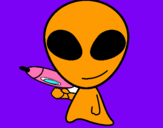 Dibujo Alienígena II pintado por gfijbghjbvln