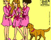 Dibujo Barbie y sus amigas en bata pintado por Maria-pm