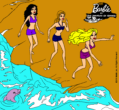 Barbie y sus amigas en la playa