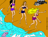 Dibujo Barbie y sus amigas en la playa pintado por tkkkkkl