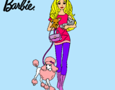 Dibujo Barbie con sus mascotas pintado por iruma