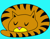 Dibujo Gato durmiendo pintado por 701700