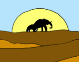Dibujo Elefante en el amanecer pintado por nela9887890