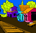 Dibujo Estación de tren pintado por yaracuy