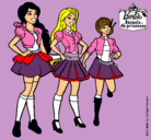 Dibujo Barbie y sus compañeros de equipo pintado por lara280202