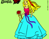 Dibujo Barbie vestida de novia pintado por hpna