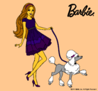 Dibujo Barbie paseando a su mascota pintado por Angyyy