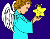 Dibujo Ángel y estrella pintado por jhjghgfhfhf
