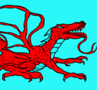 Dibujo Dragón réptil pintado por omarsitis