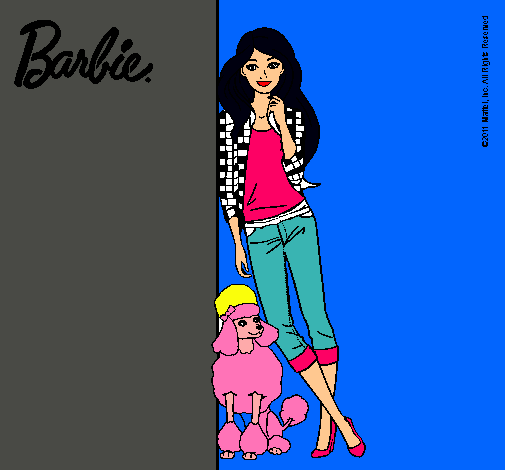 Barbie con cazadora de cuadros