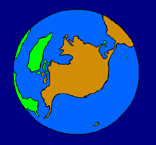 Dibujo Planeta Tierra pintado por mancha